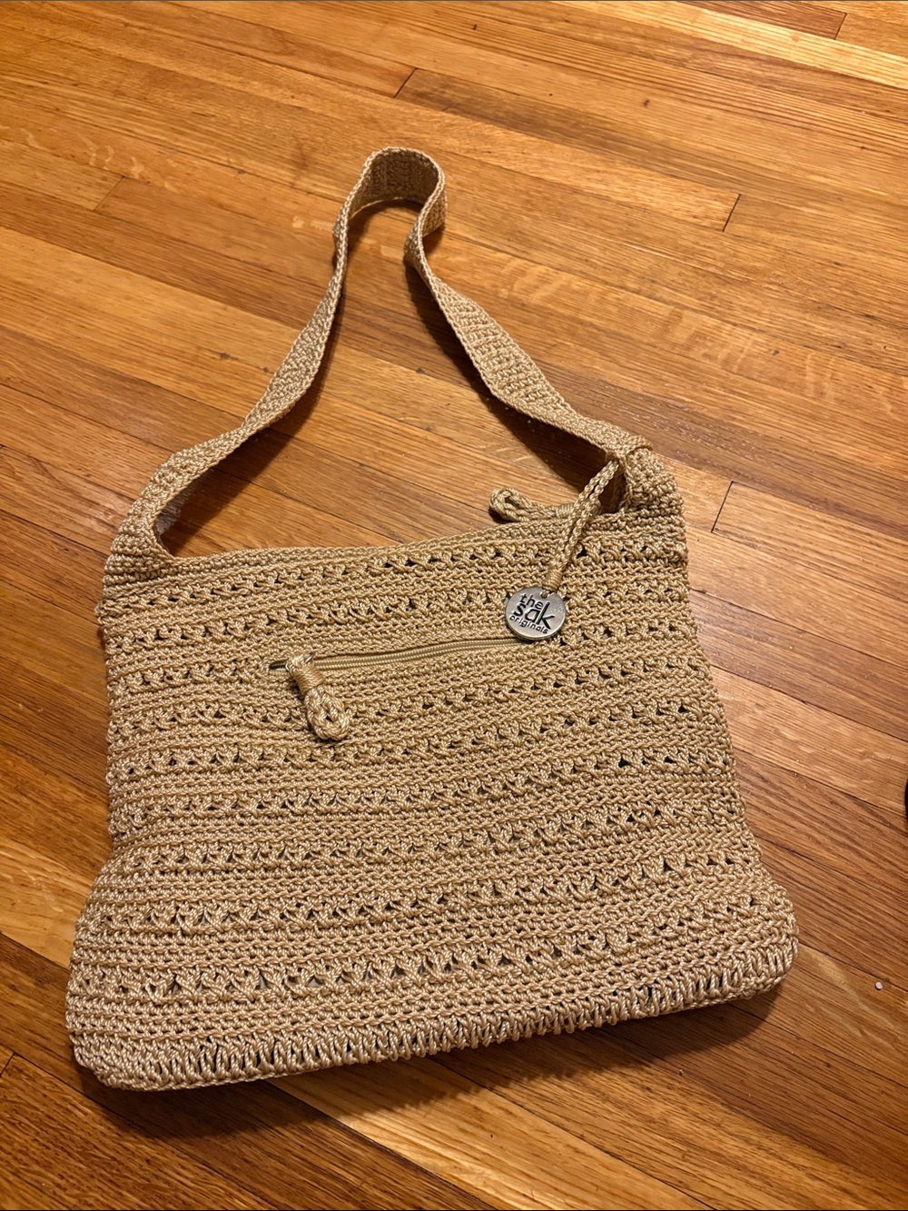 The Sak Crochet Shoulder Bag in Natural Tan